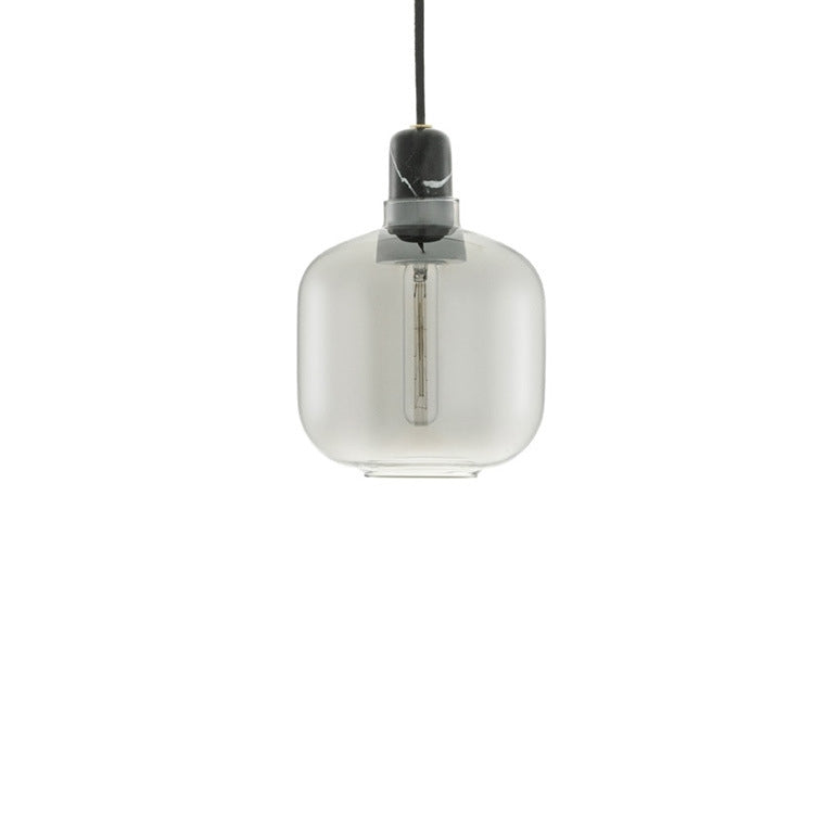 Valentina Designer Cylinder Pendant Light, Marble & Glass, 4.3"/6.7" - Letslighting
