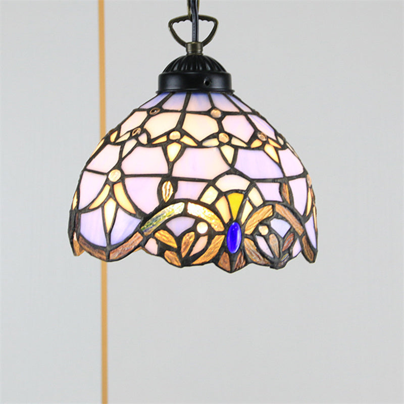 Tiffany Cottage LED Pendant Light Metal Glass Living Room/Bedroom