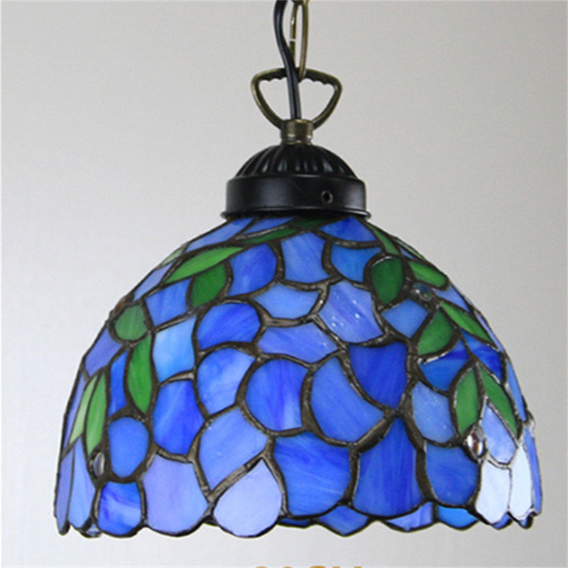 Tiffany Cottage LED Pendant Light Metal Glass Living Room/Bedroom