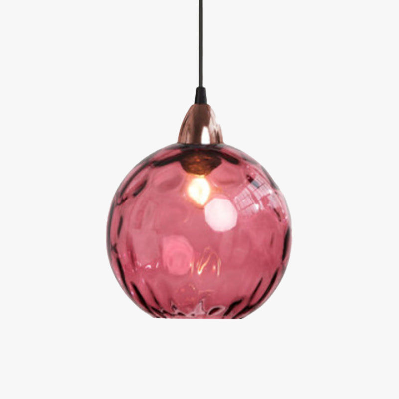 Valentina Colorful Glass Ball Pendant Light Water Ripple Living Room