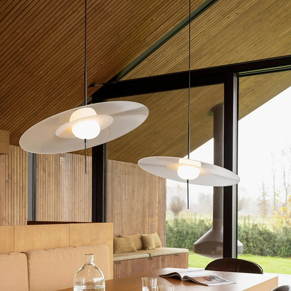Arisha Modern Round Pendant Light Glass Metal Dining Room
