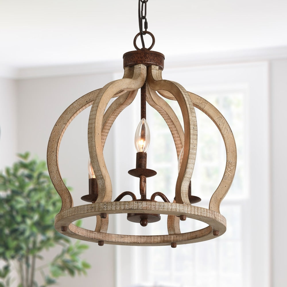 Vivinir Vintage Industrial Aura Farmhouse Wooden Pendant Lamp - Letslighting