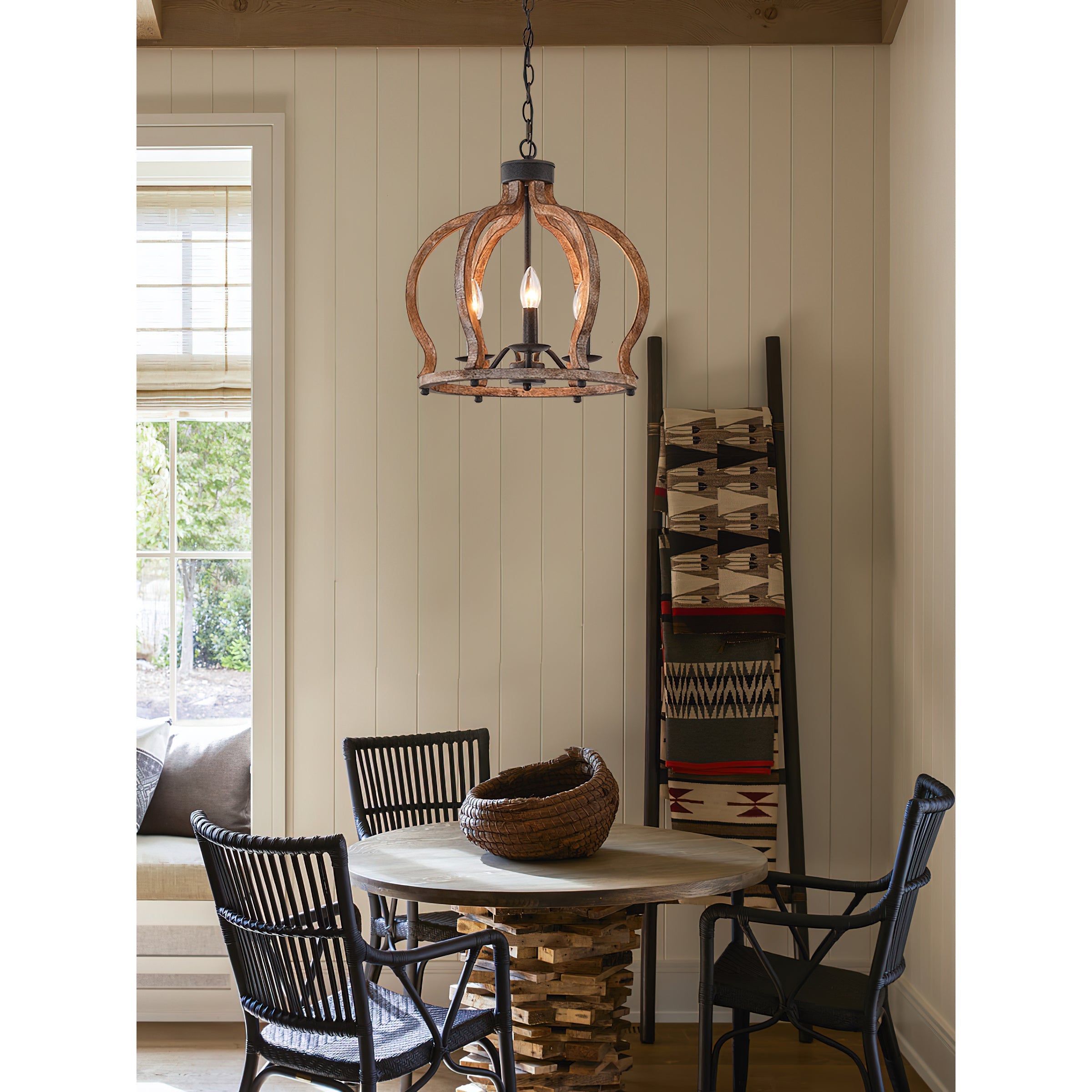 Vivinir Vintage Industrial Aura Farmhouse Wooden Pendant Lamp - Letslighting