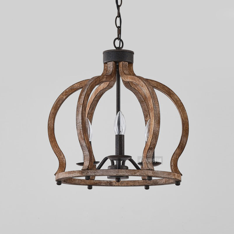 Vivinir Vintage Industrial Aura Farmhouse Wooden Pendant Lamp - Letslighting