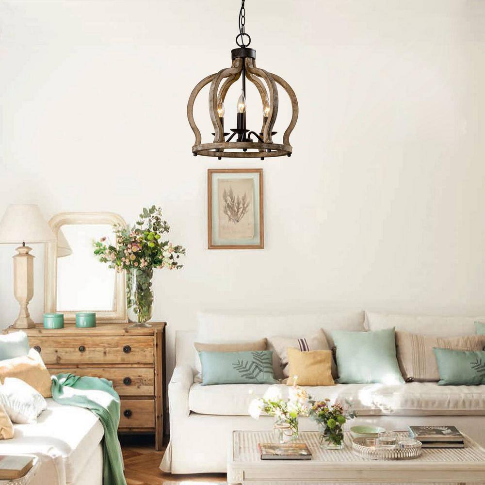 Vivinir Vintage Industrial Aura Farmhouse Wooden Pendant Lamp - Letslighting