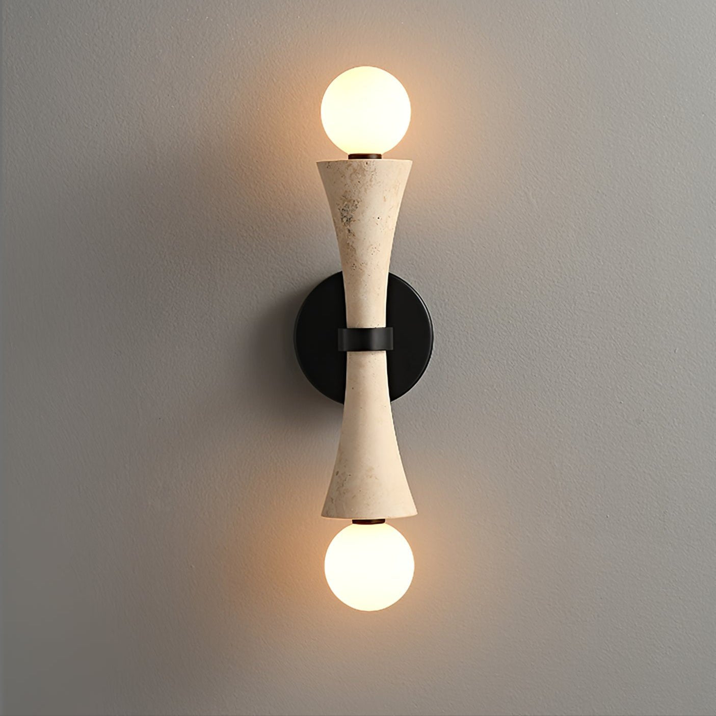 Oloriel Sculptural Travertine Wall Light - Letslighting