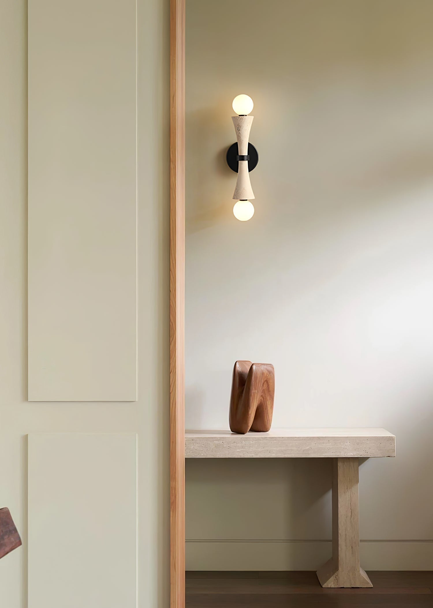 Oloriel Sculptural Travertine Wall Light - Letslighting