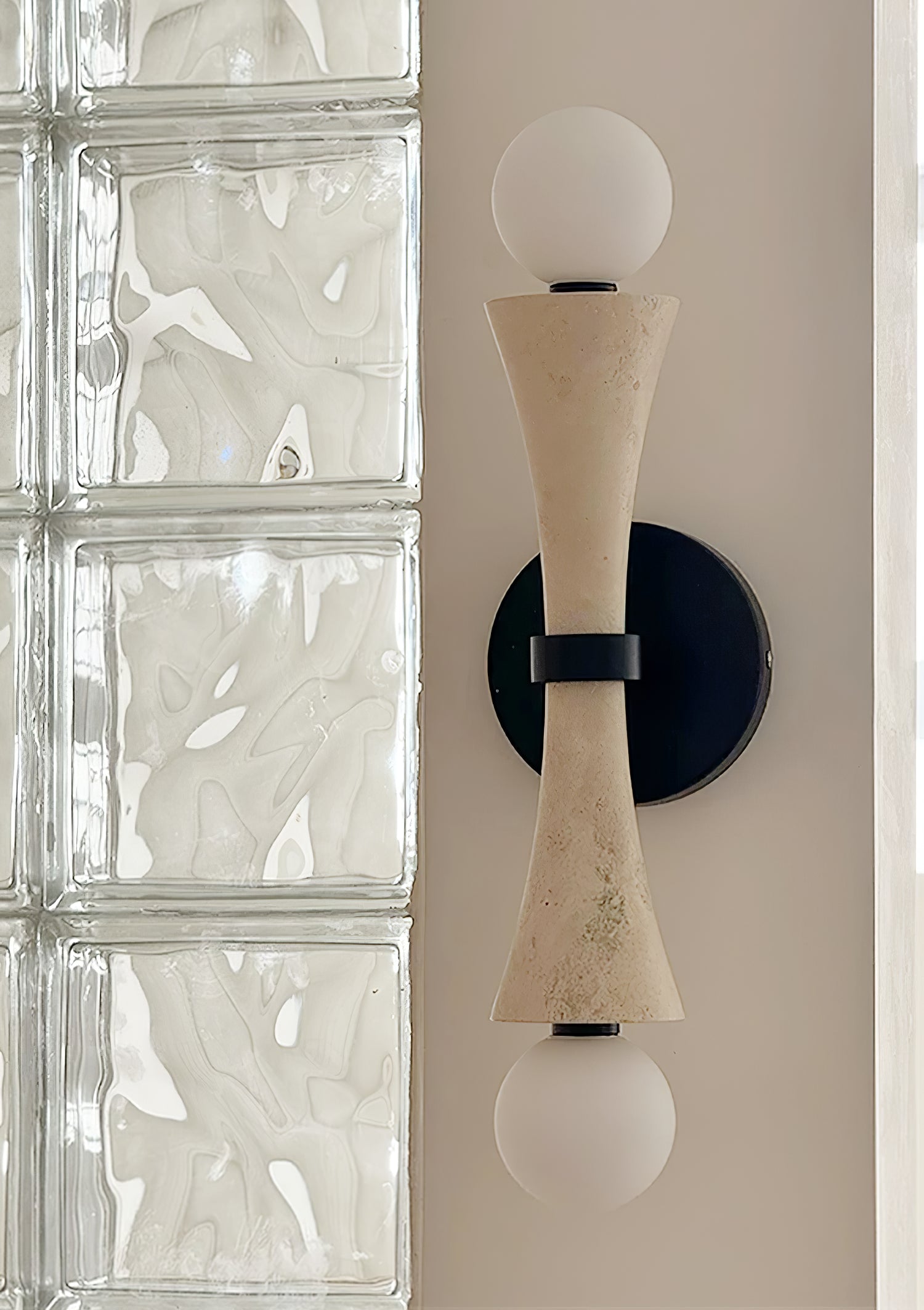Oloriel Sculptural Travertine Wall Light - Letslighting