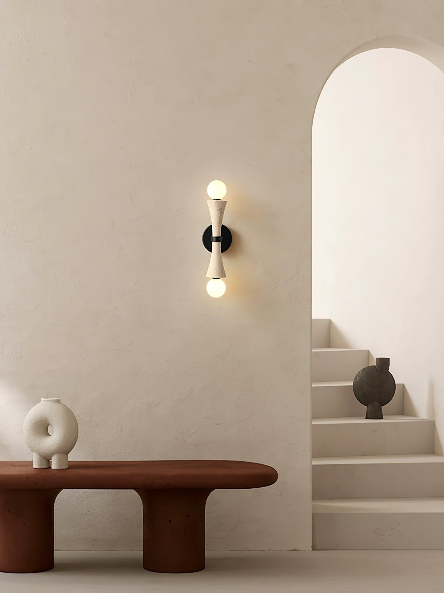 Oloriel Sculptural Travertine Wall Light - Letslighting