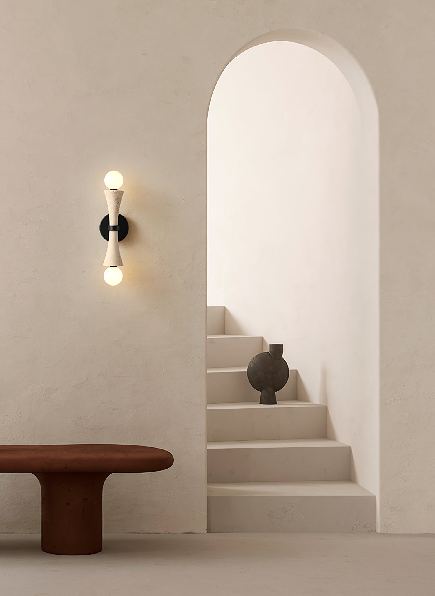 Oloriel Sculptural Travertine Wall Light - Letslighting
