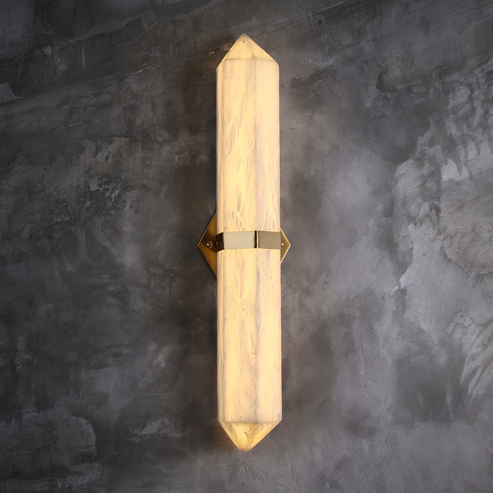 Obelisk Modern Metal & Alabaster Wall Light