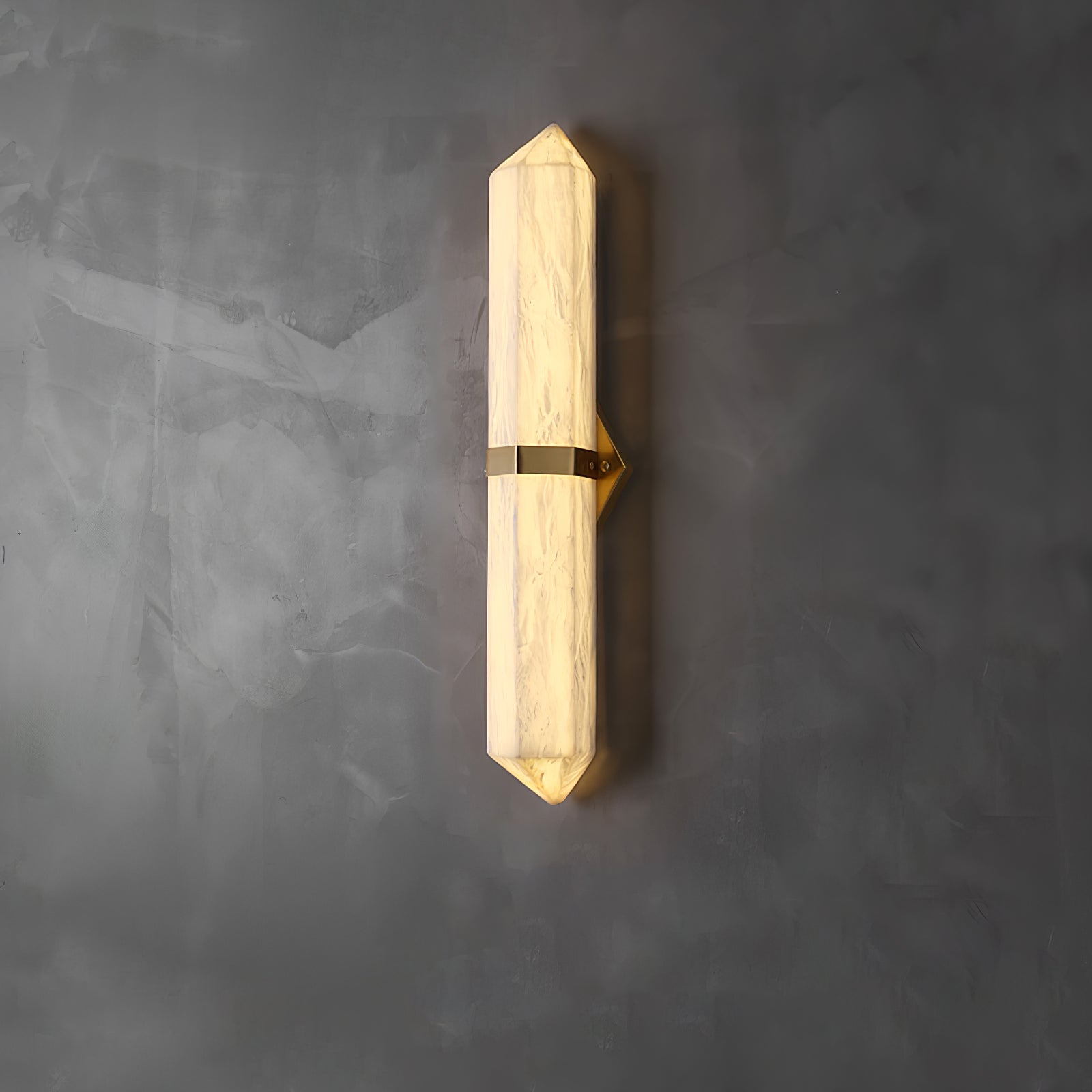 Obelisk Modern Metal & Alabaster Wall Light
