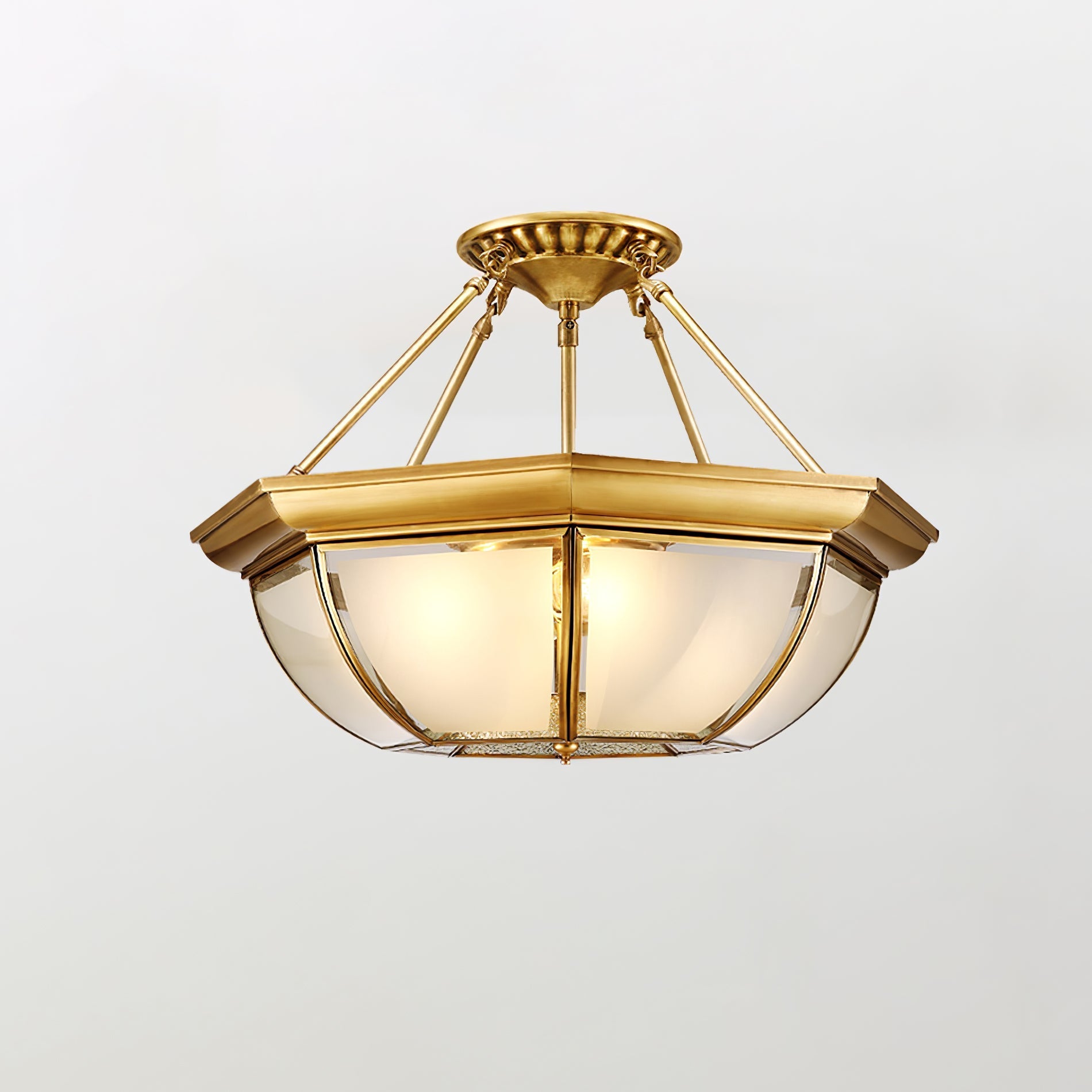 Alirora Bowl Shaped Brass Glass Ceiling Lamp - Letslighting