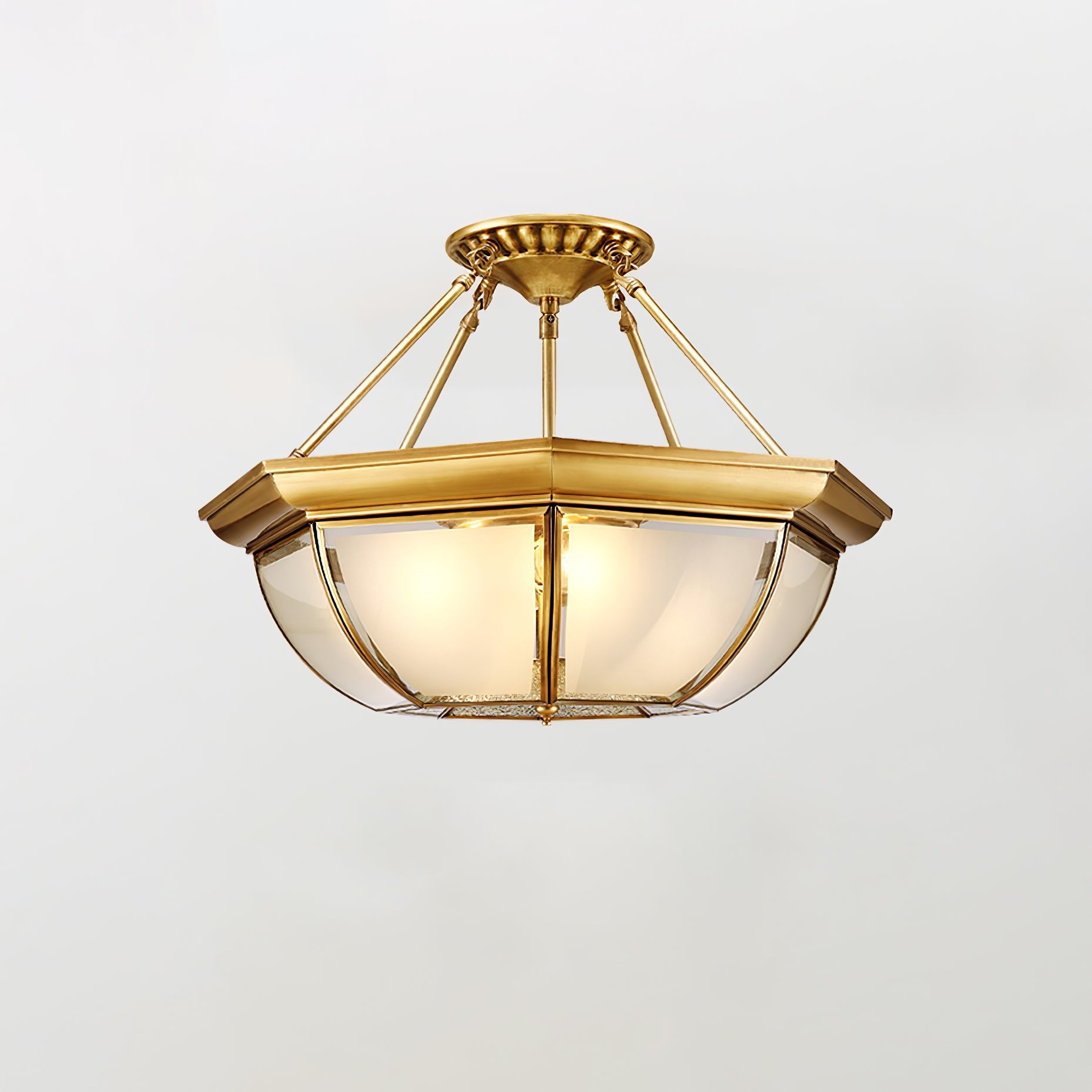 Alirora Bowl Shaped Brass Glass Ceiling Lamp - Letslighting