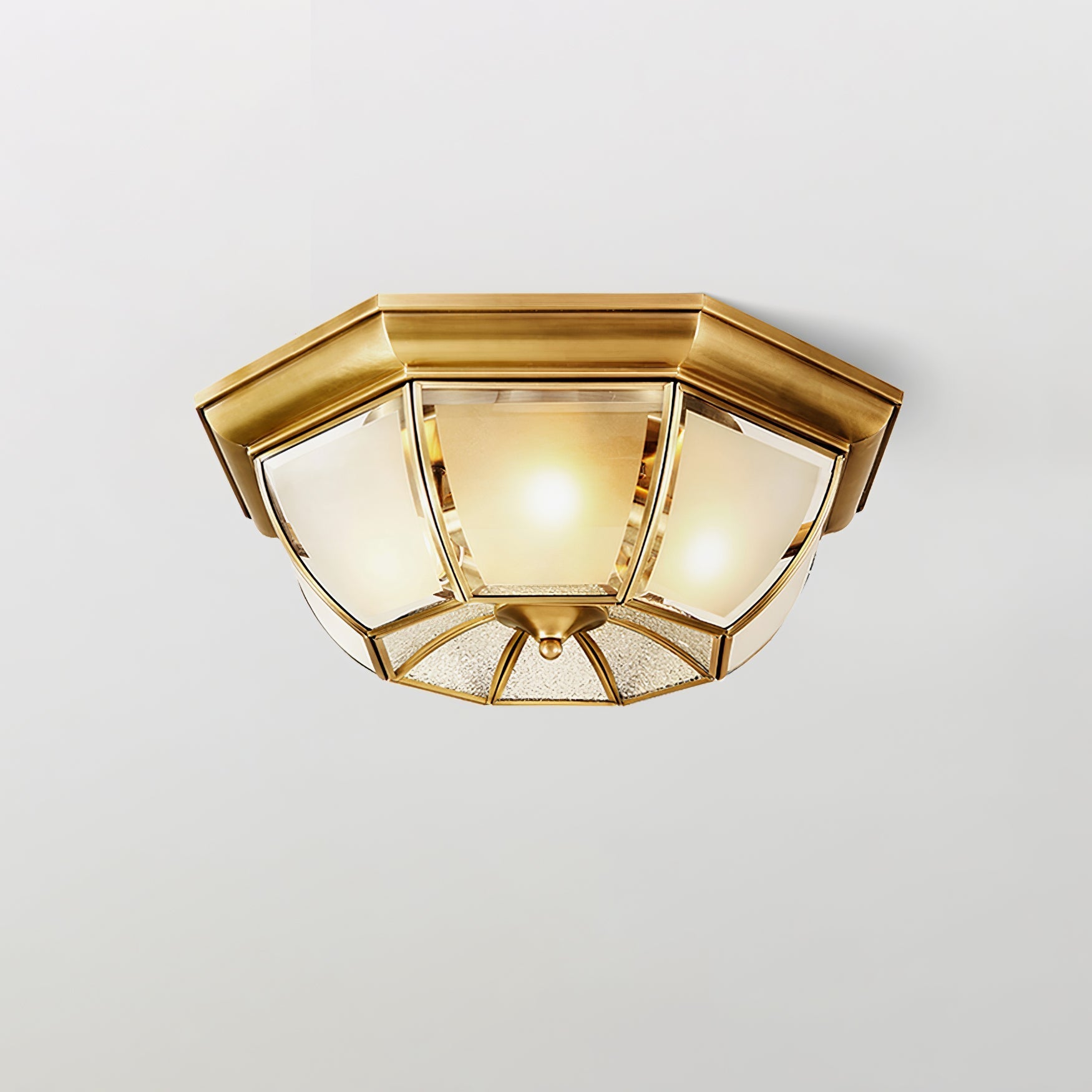 Alirora Bowl Shaped Brass Glass Ceiling Lamp - Letslighting