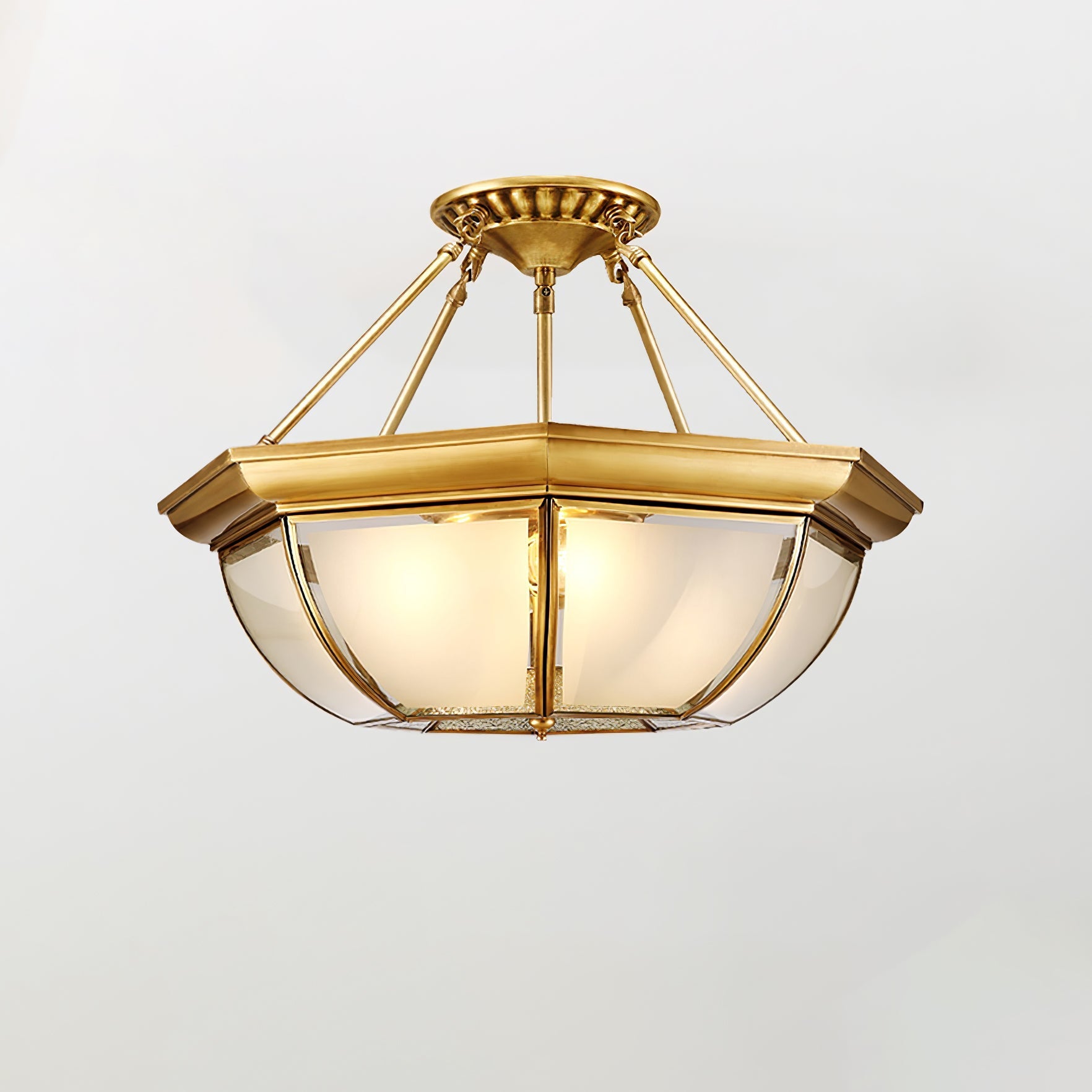 Alirora Bowl Shaped Brass Glass Ceiling Lamp - Letslighting