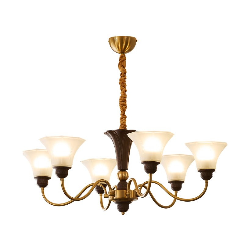 Ciphaen Traditional Elegance Vintage Wood Glass Chandelier - Letslighting