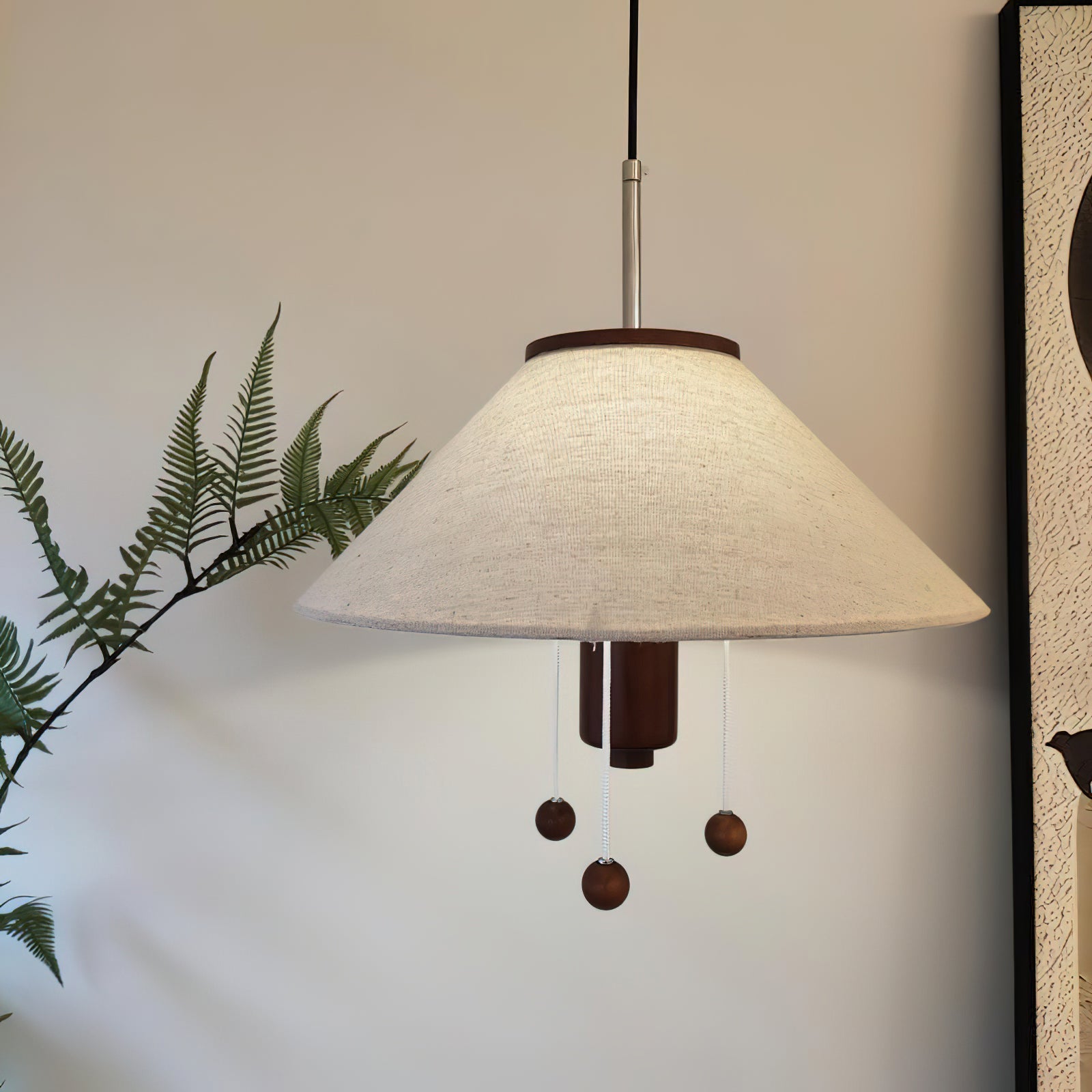 Zathee Nordic Art Classic Wood Fabric Pendant Lamp - Letslighting