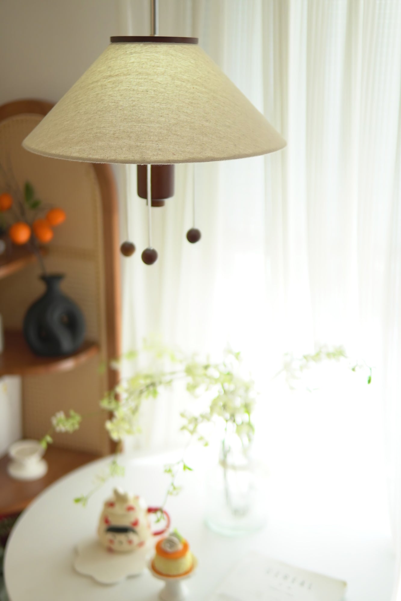 Zathee Nordic Art Classic Wood Fabric Pendant Lamp - Letslighting