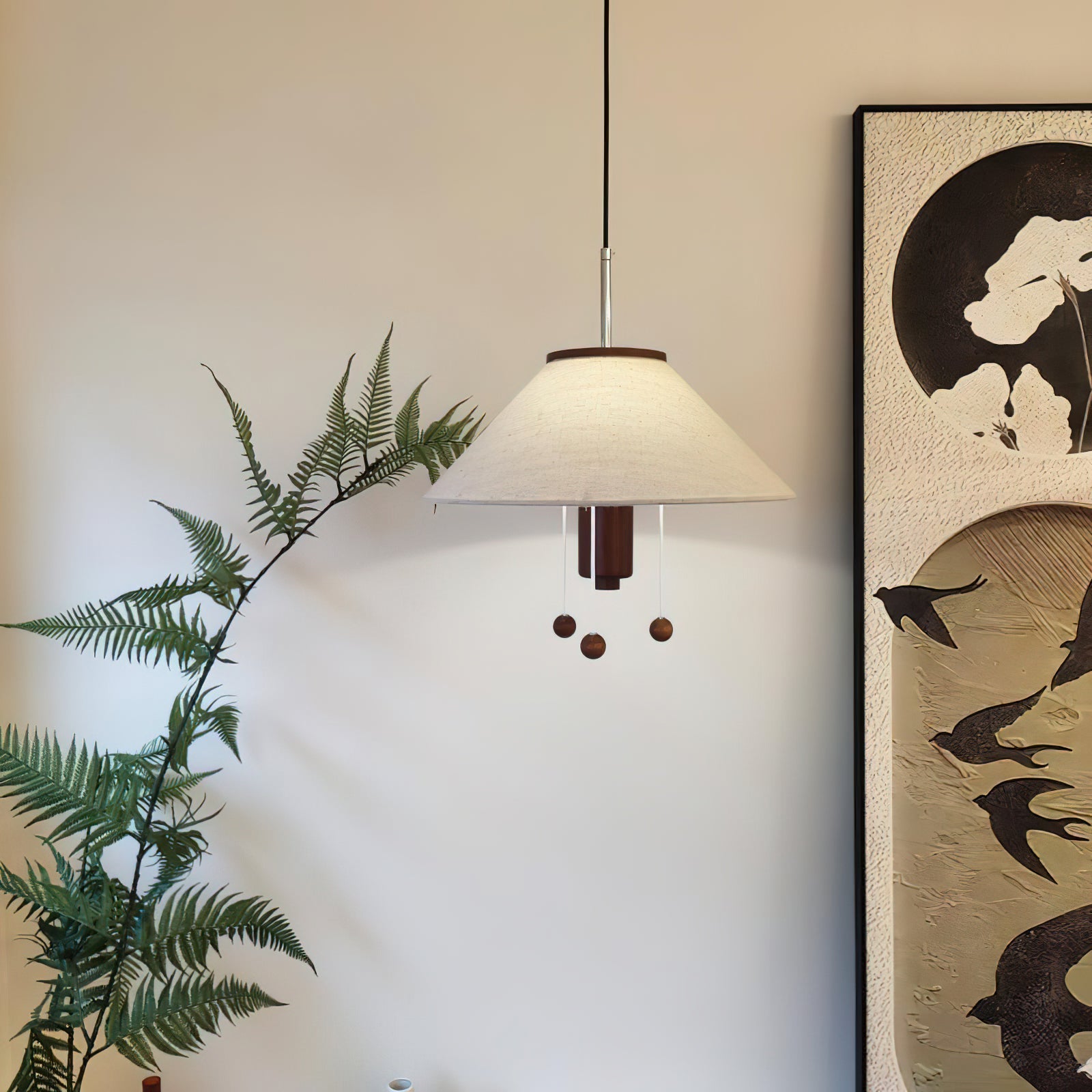 Zathee Nordic Art Classic Wood Fabric Pendant Lamp - Letslighting