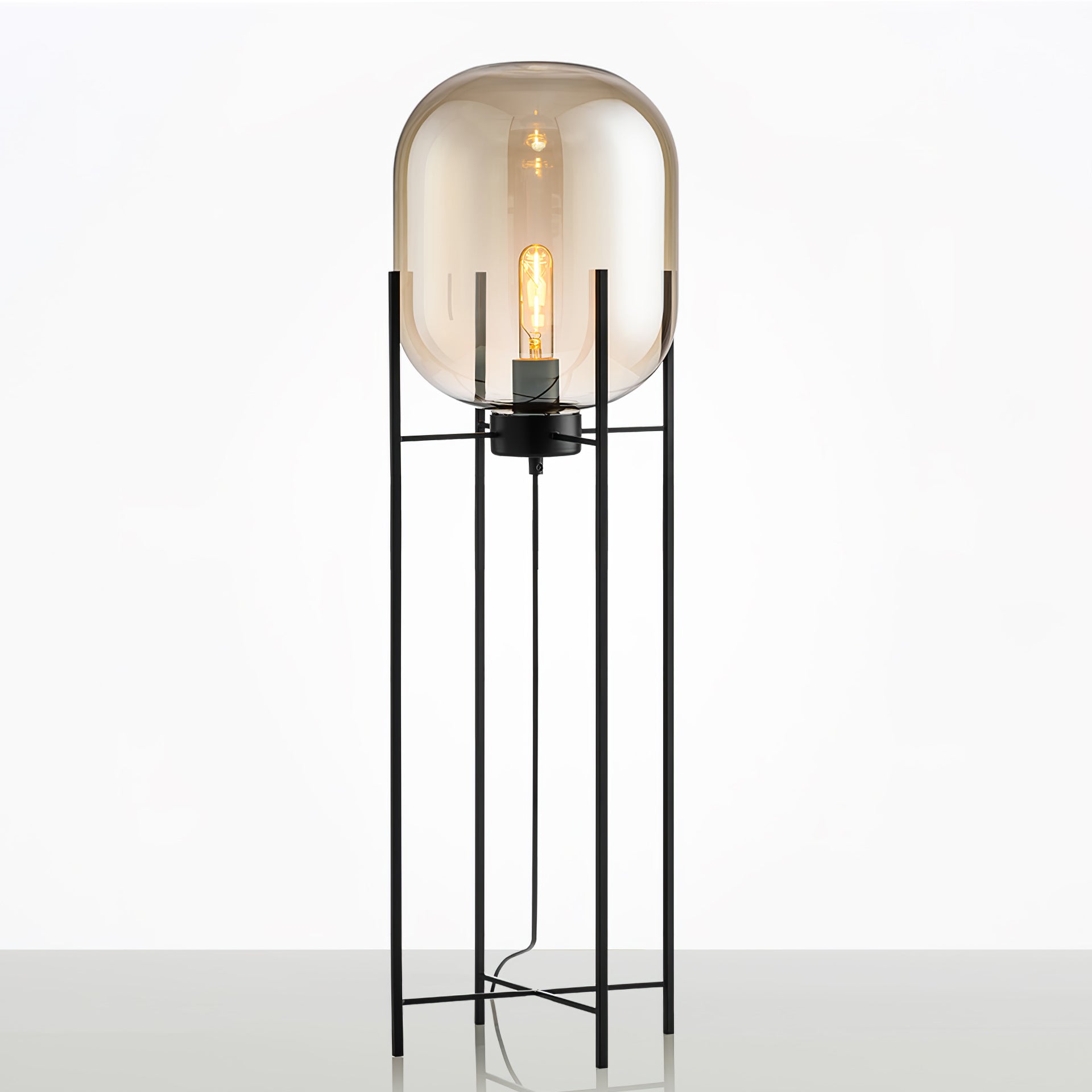 Zevia Glass Industrial Floor lamp - Letslighting