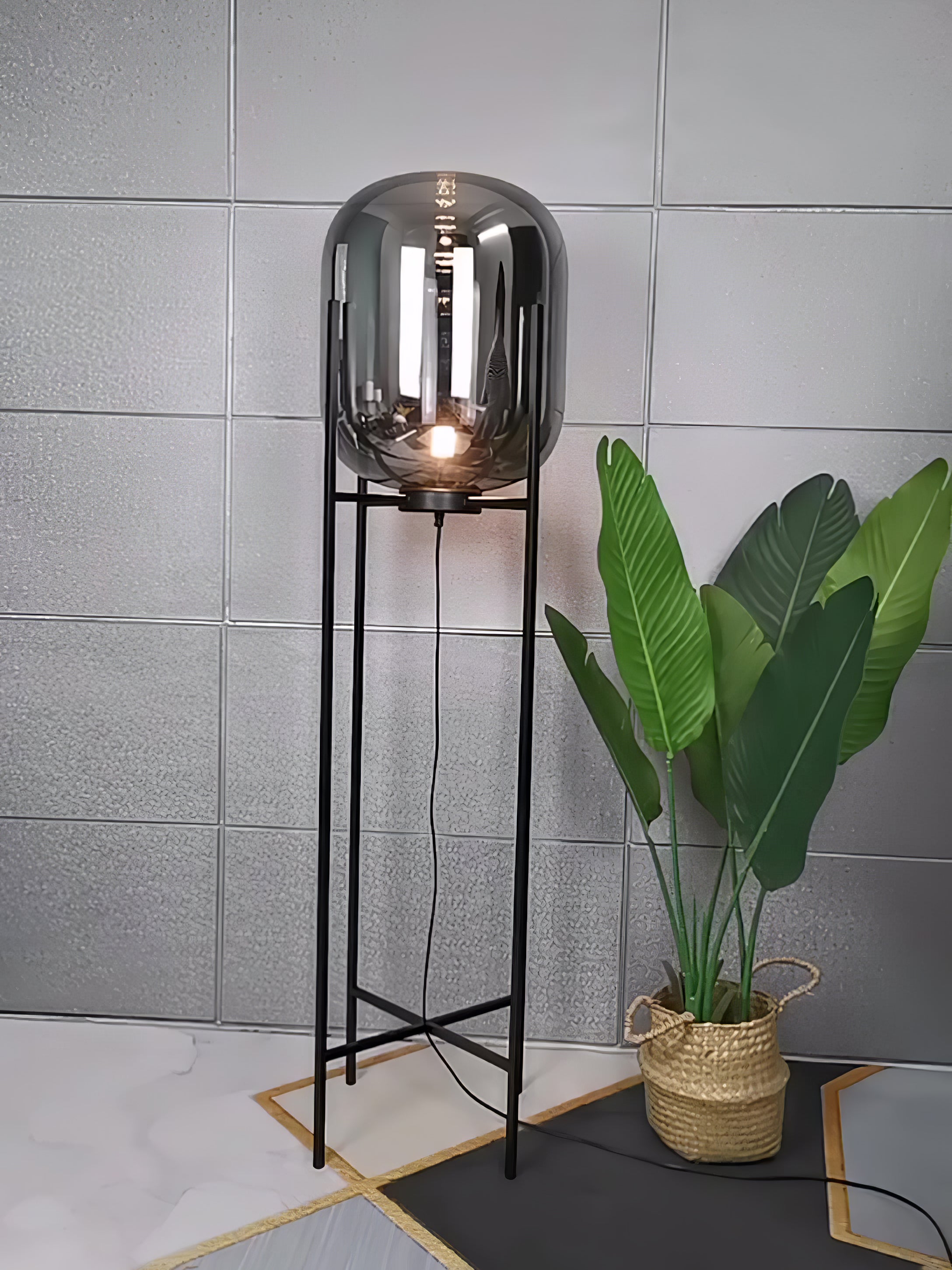 Zevia Glass Industrial Floor lamp - Letslighting