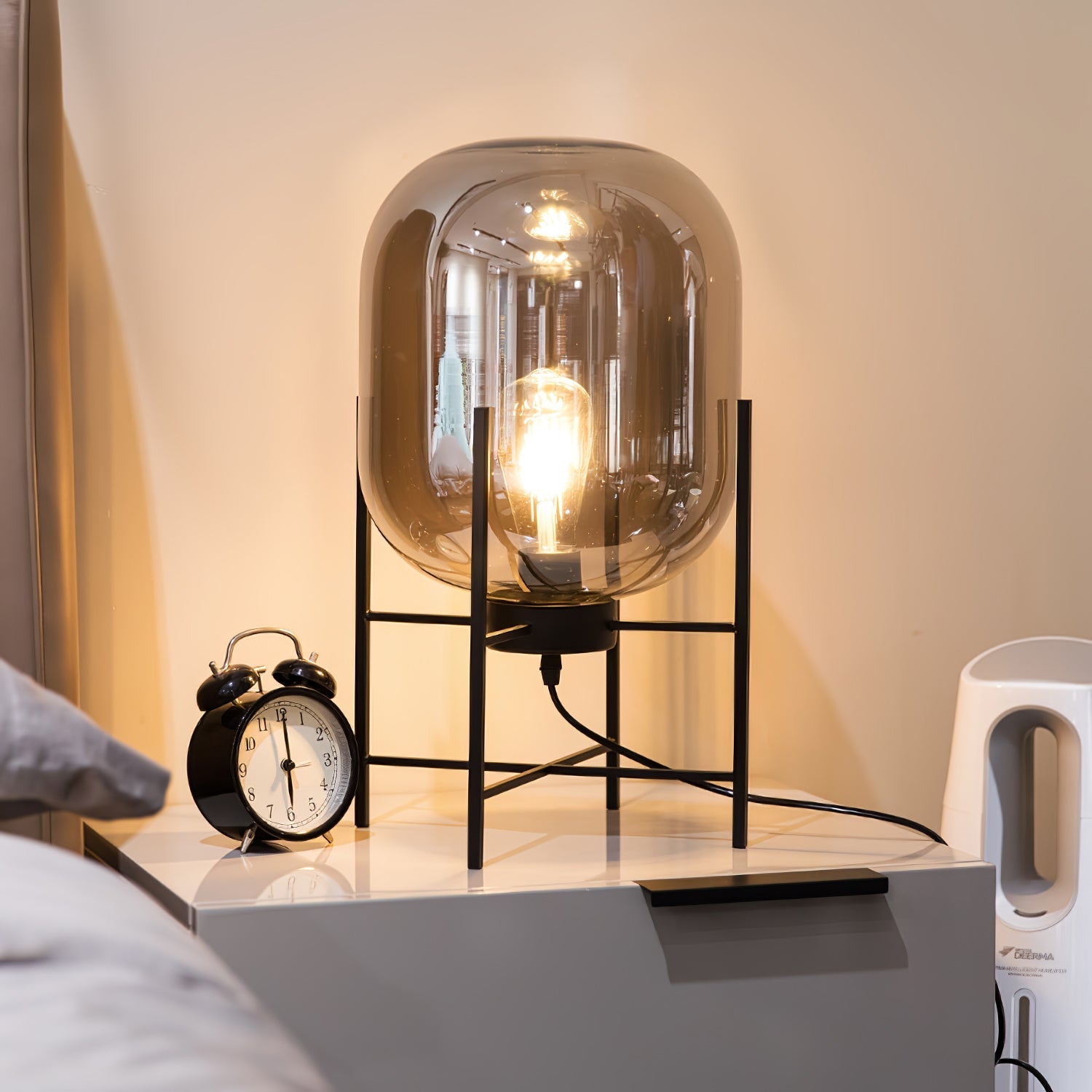 Halope Glass Industrial Table Lamp - Letslighting