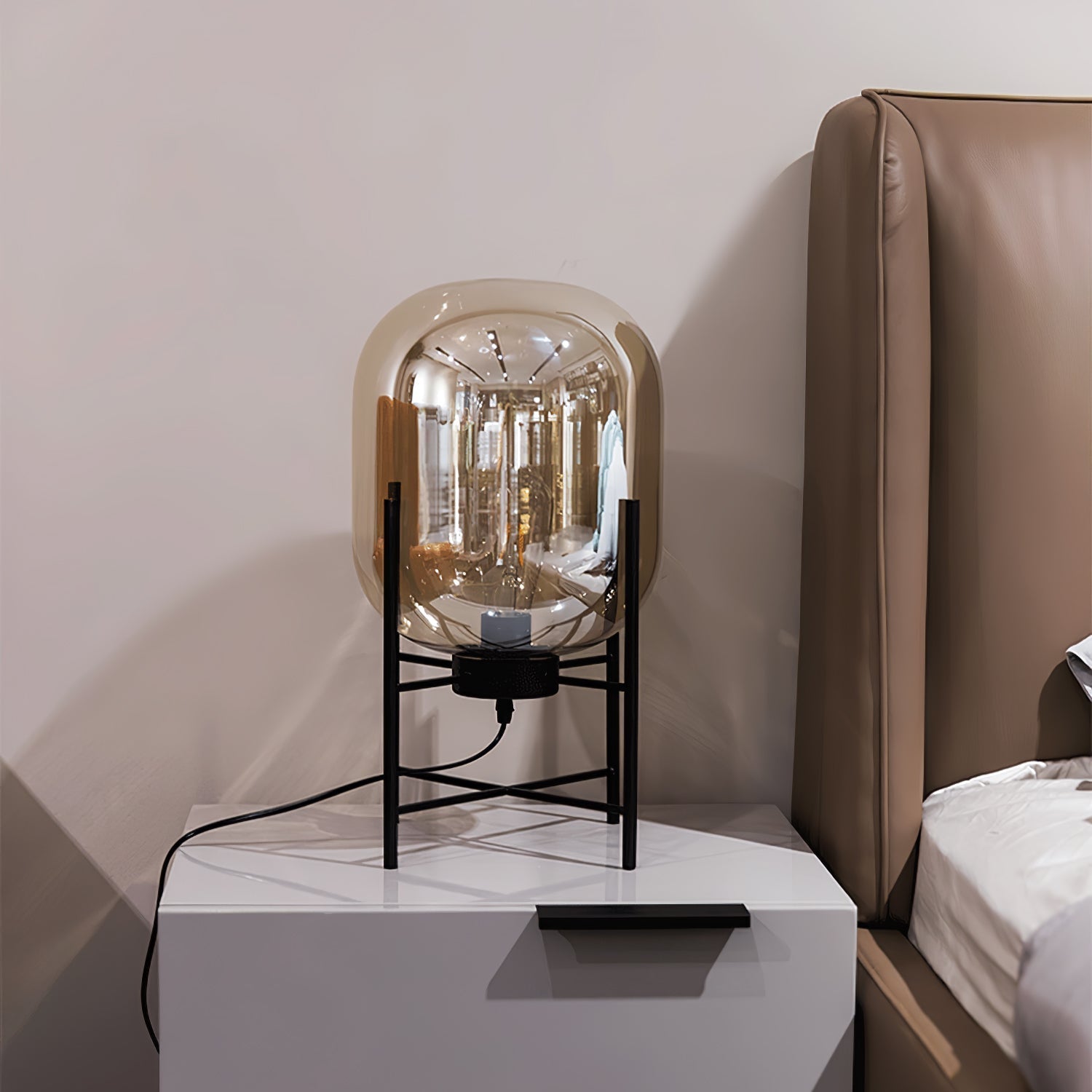 Halope Glass Industrial Table Lamp - Letslighting