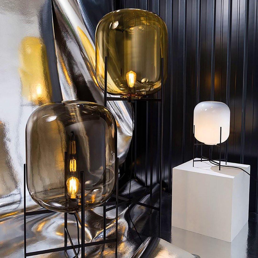 Zevia Glass Industrial Floor lamp - Letslighting