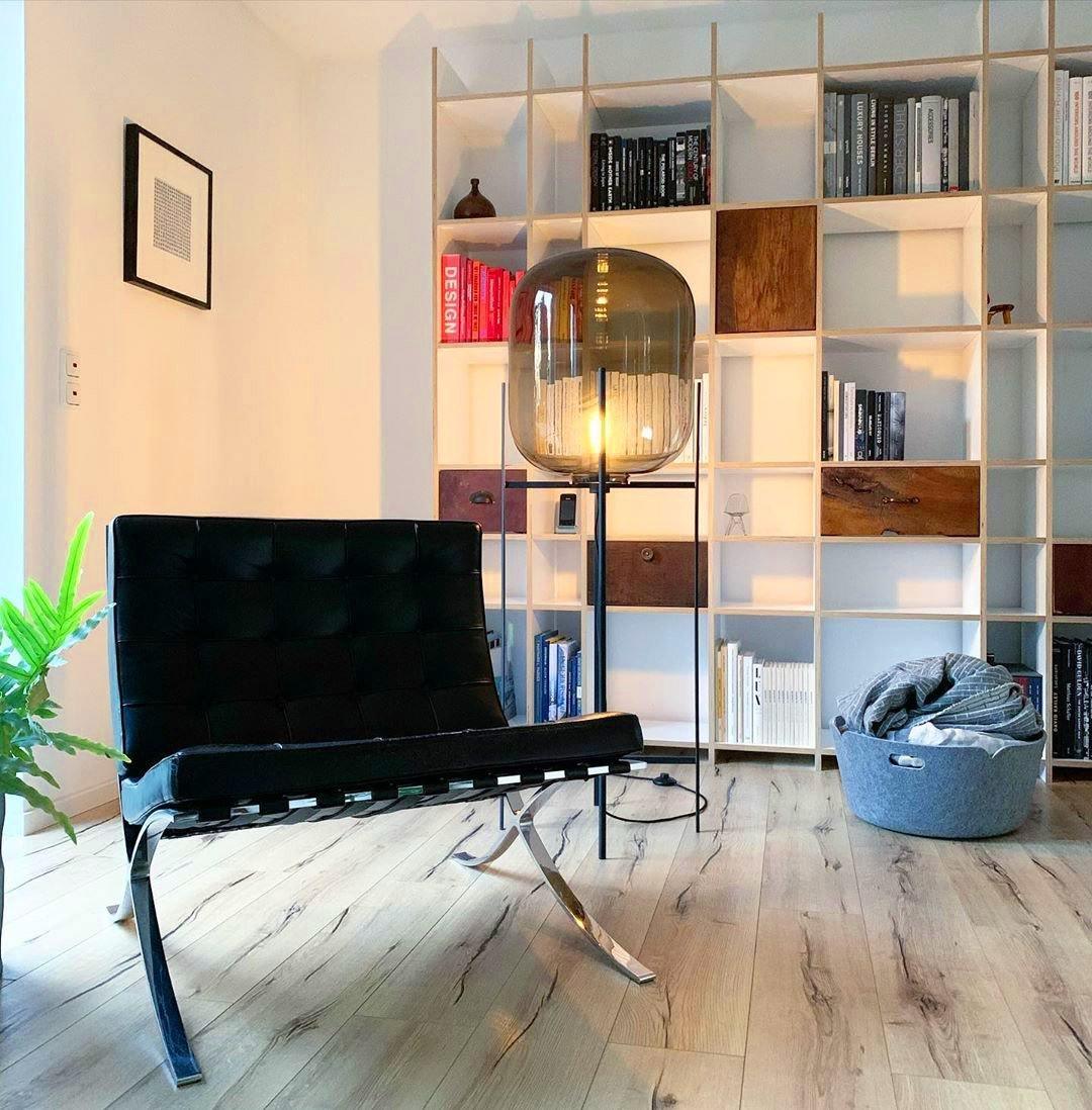 Zevia Glass Industrial Floor lamp - Letslighting