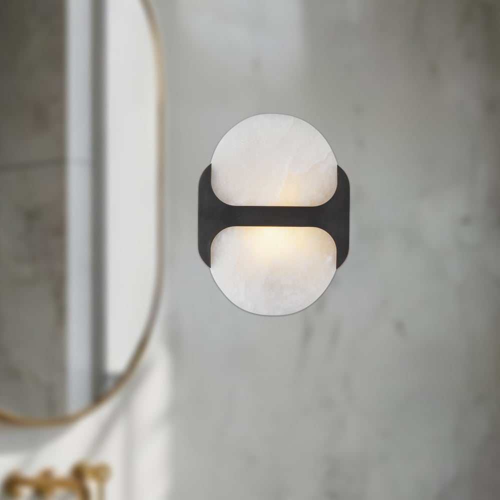 Ulthaora Double Globe Alabaster Wall Ligh