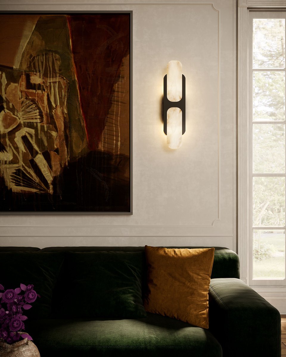 Ulthaora Double Globe Alabaster Wall Ligh