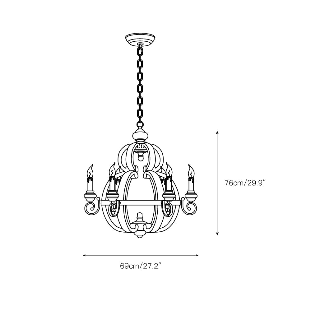 Cumaryra Traditional Hand-carved Wooden Chandelier - Letslighting