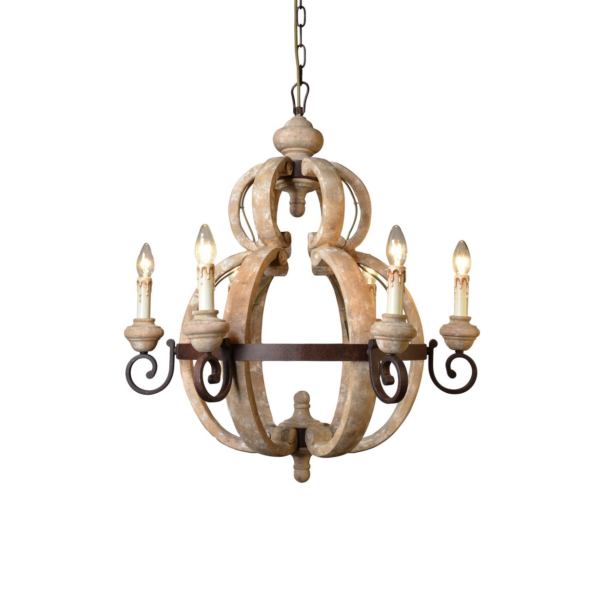 Cumaryra Traditional Hand-carved Wooden Chandelier - Letslighting