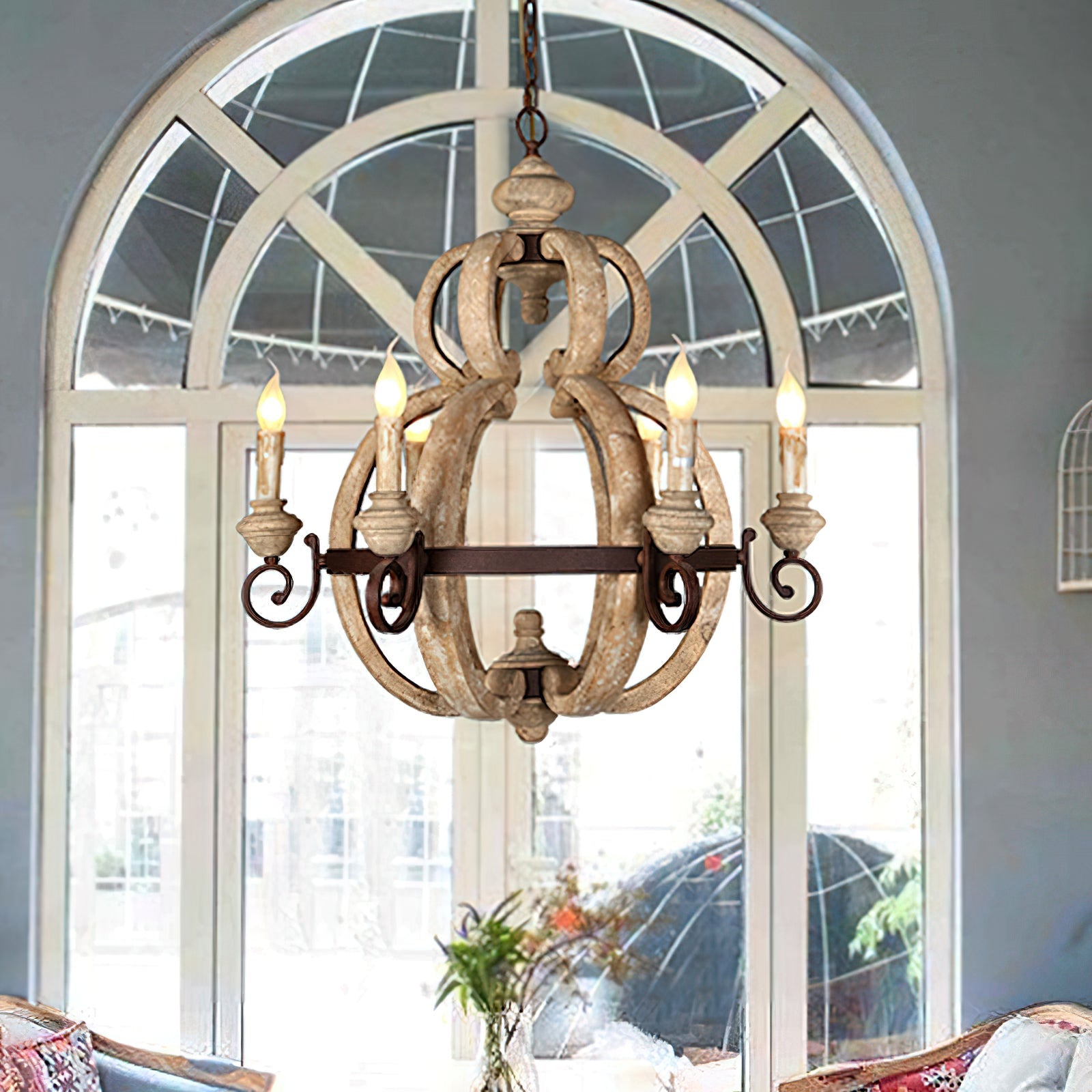 Cumaryra Traditional Hand-carved Wooden Chandelier - Letslighting