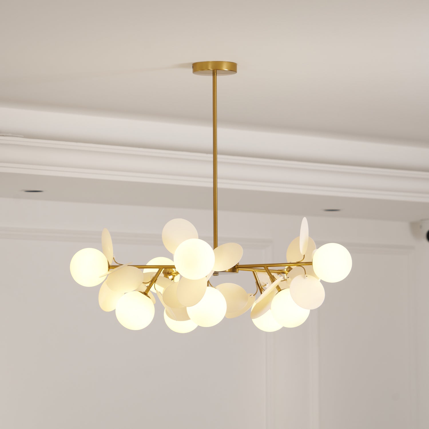 Lustra Chandelier Off White Tree Eight Open Shades - Letslighting