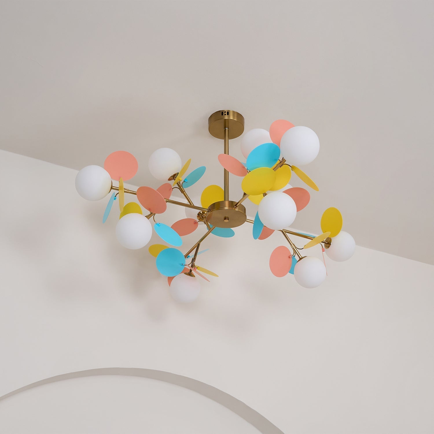 Lustra Chandelier Off White Tree Eight Open Shades - Letslighting