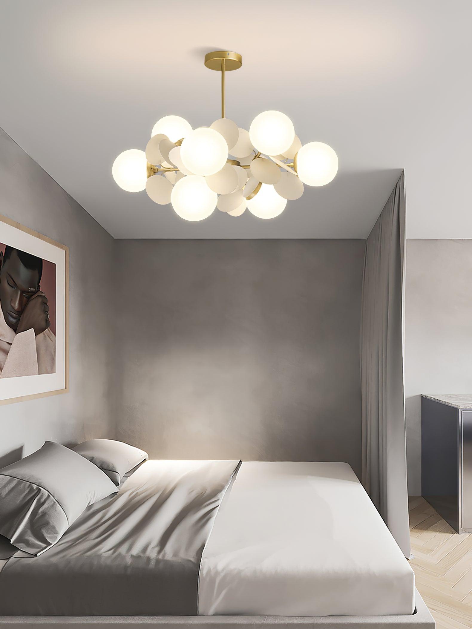 Lustra Chandelier Off White Tree Eight Open Shades - Letslighting