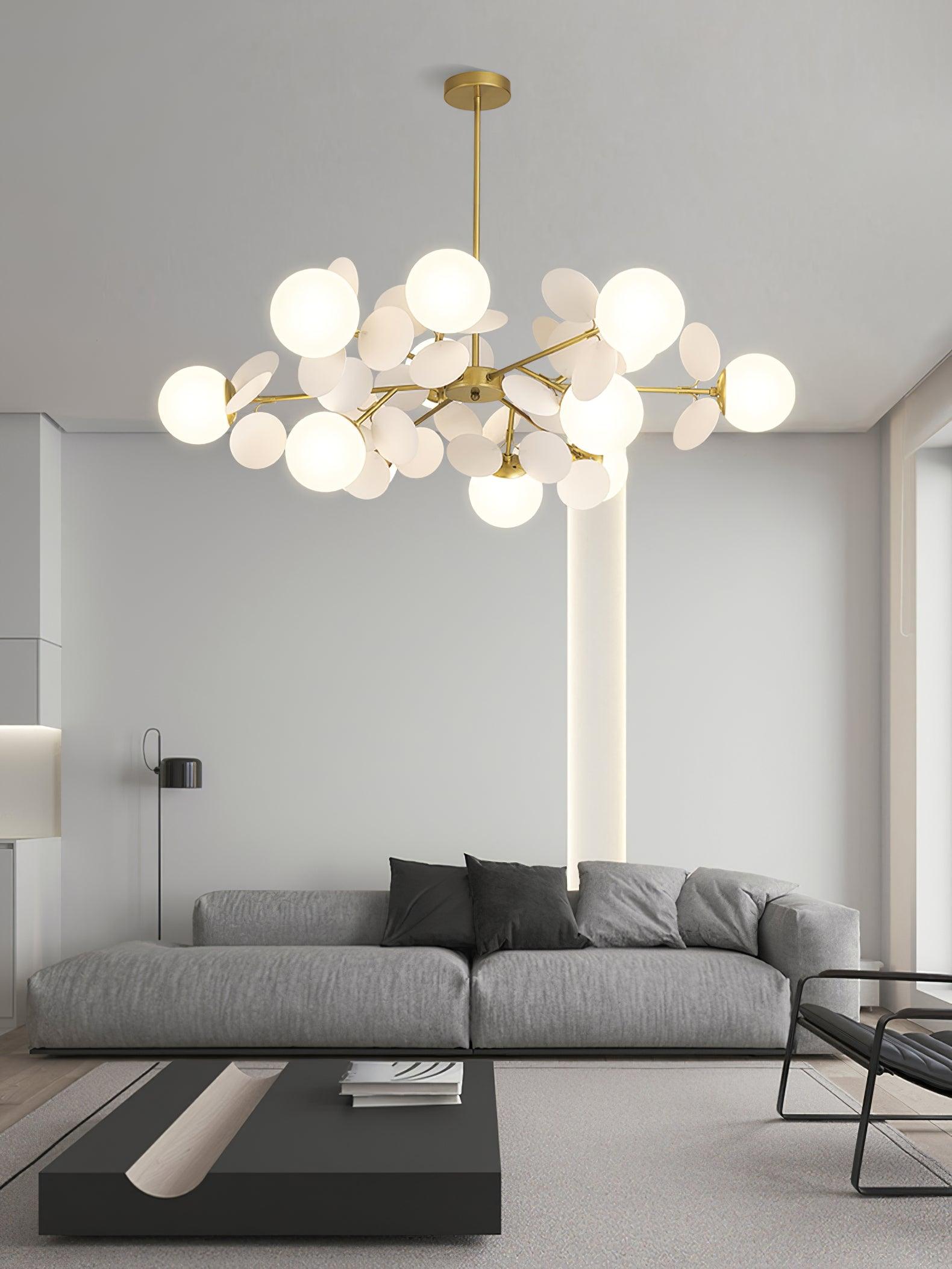 Lustra Chandelier Off White Tree Eight Open Shades - Letslighting