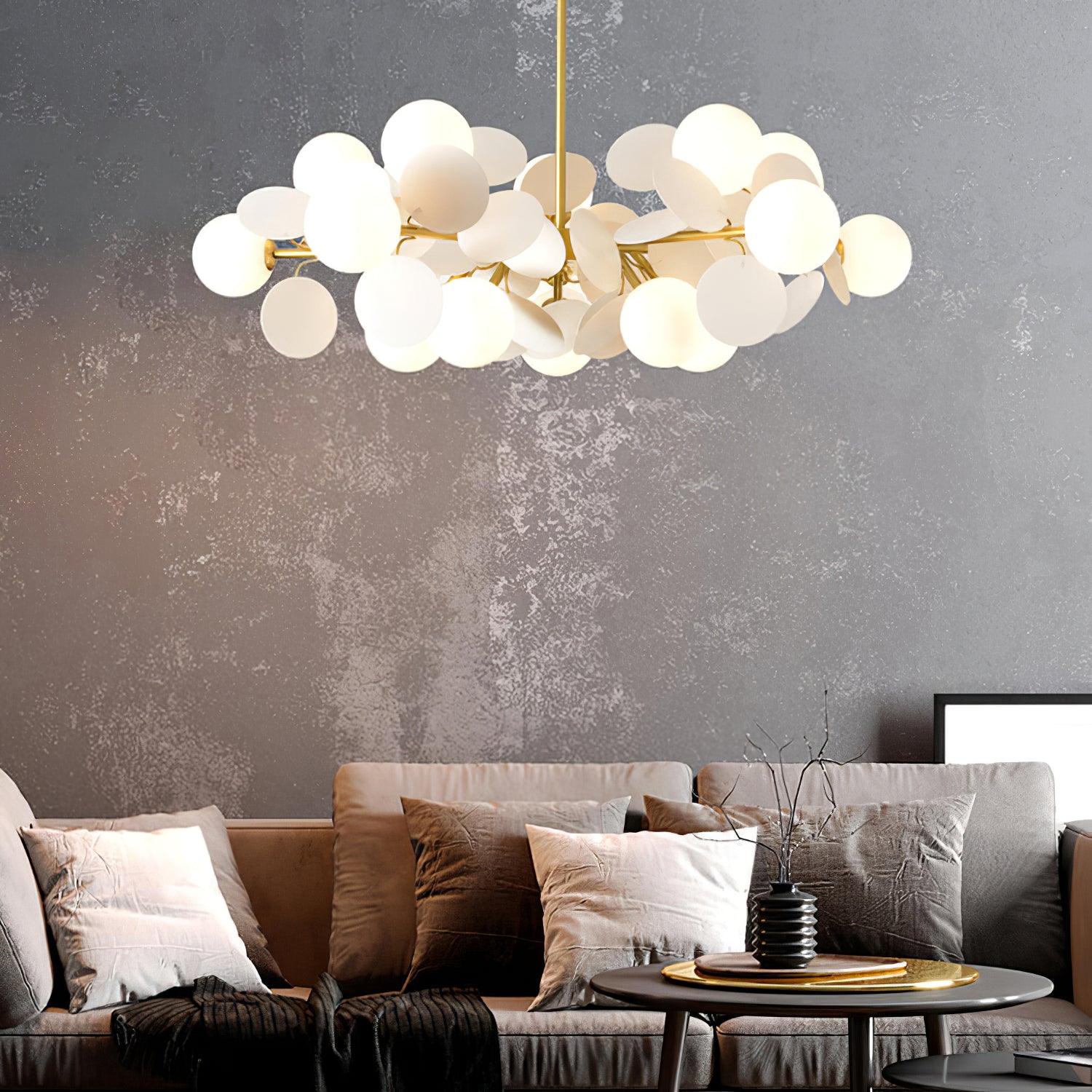 Lustra Chandelier Off White Tree Eight Open Shades - Letslighting