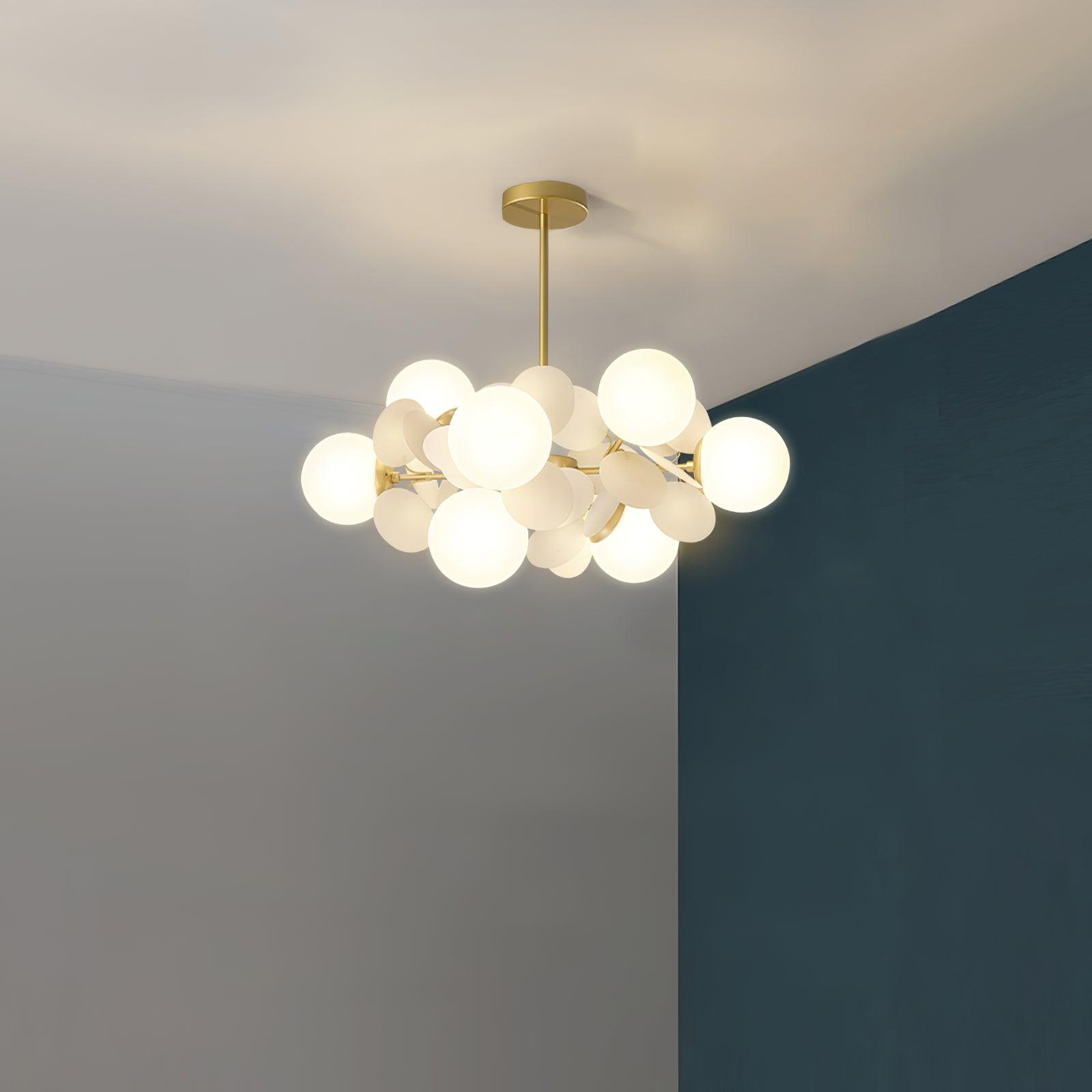 Lustra Chandelier Off White Tree Eight Open Shades - Letslighting