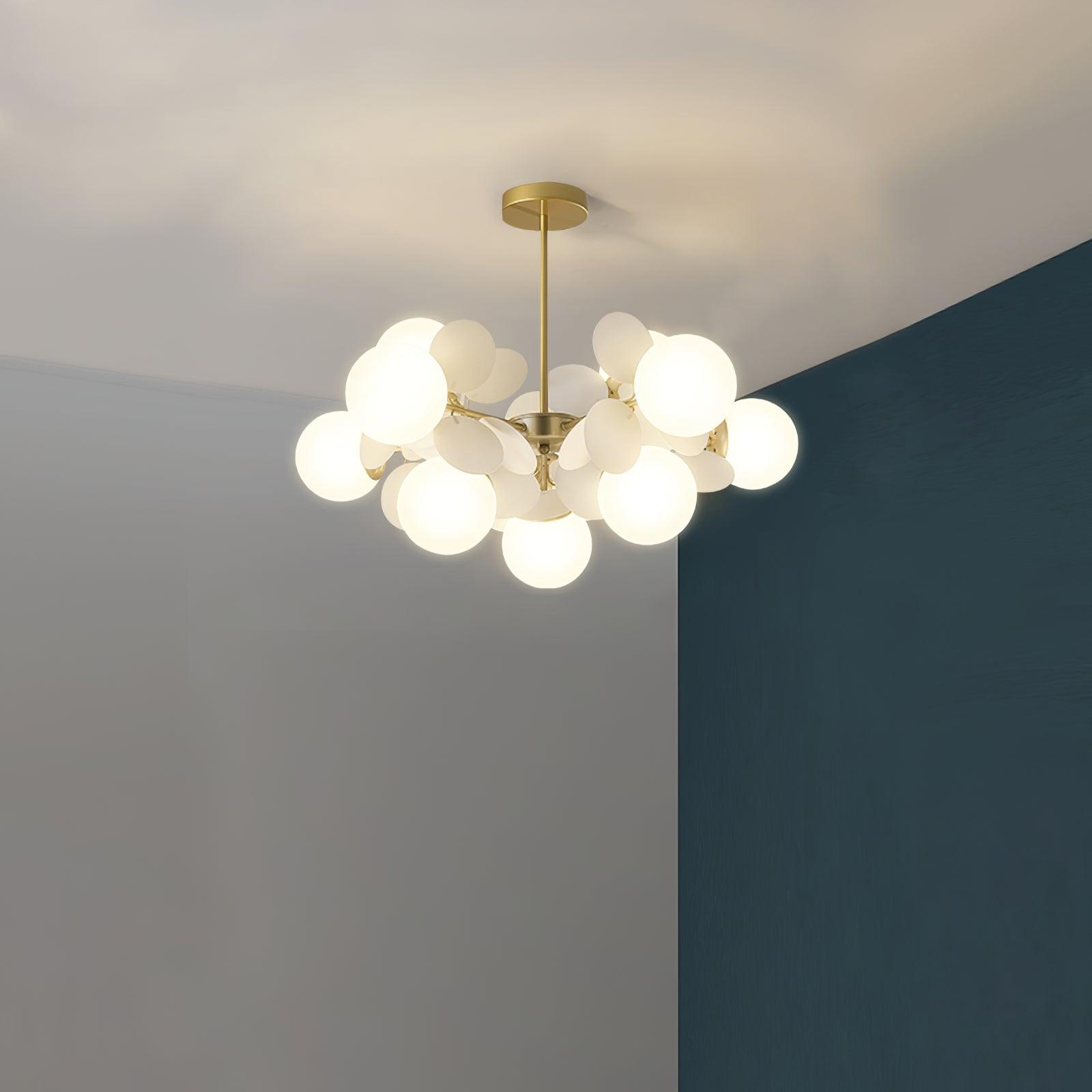 Lustra Chandelier Off White Tree Eight Open Shades - Letslighting