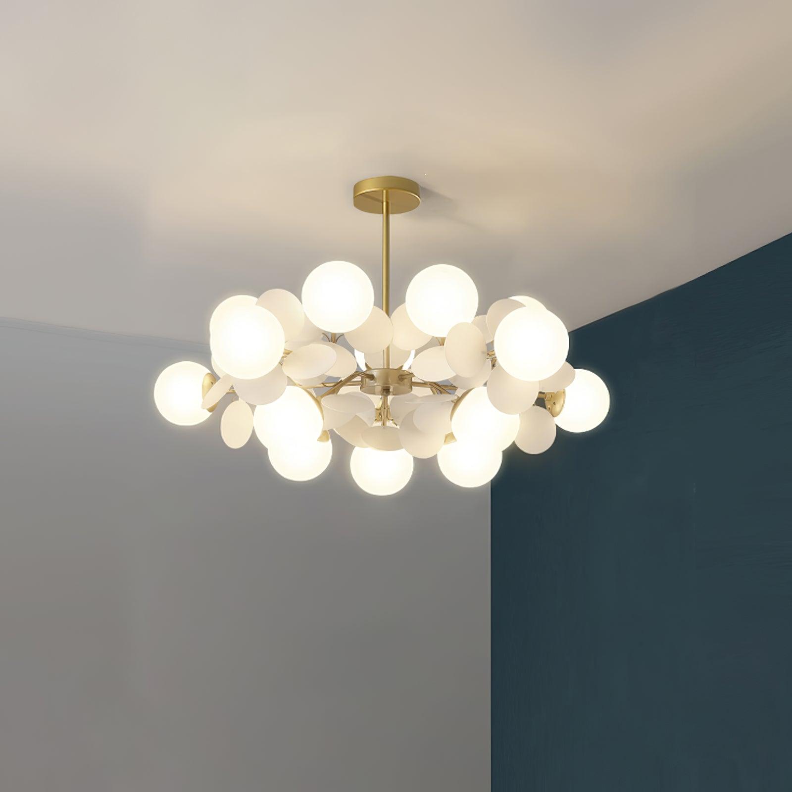 Lustra Chandelier Off White Tree Eight Open Shades - Letslighting