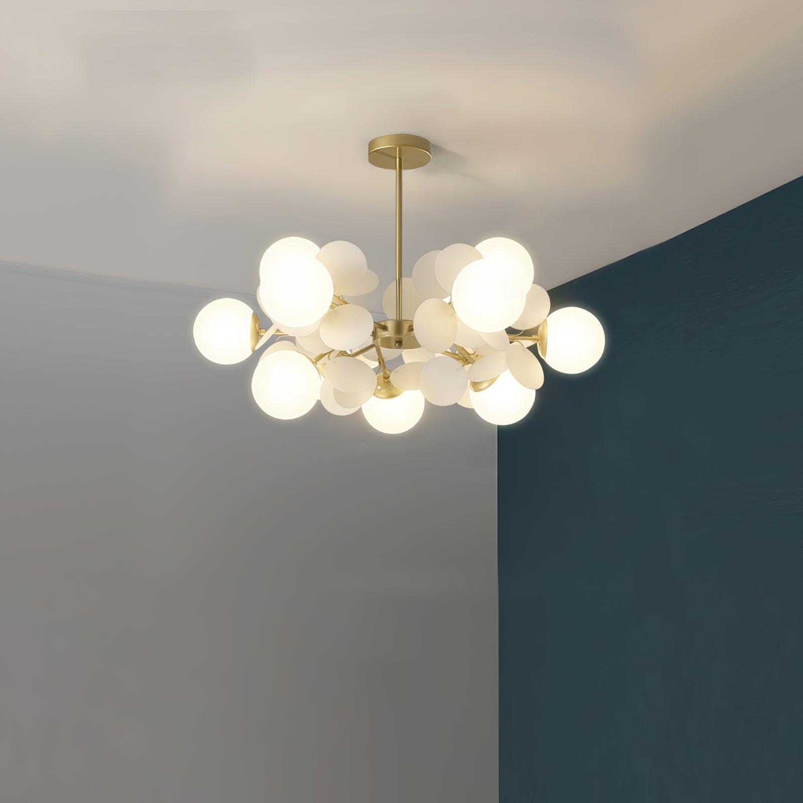 Lustra Chandelier Off White Tree Eight Open Shades - Letslighting