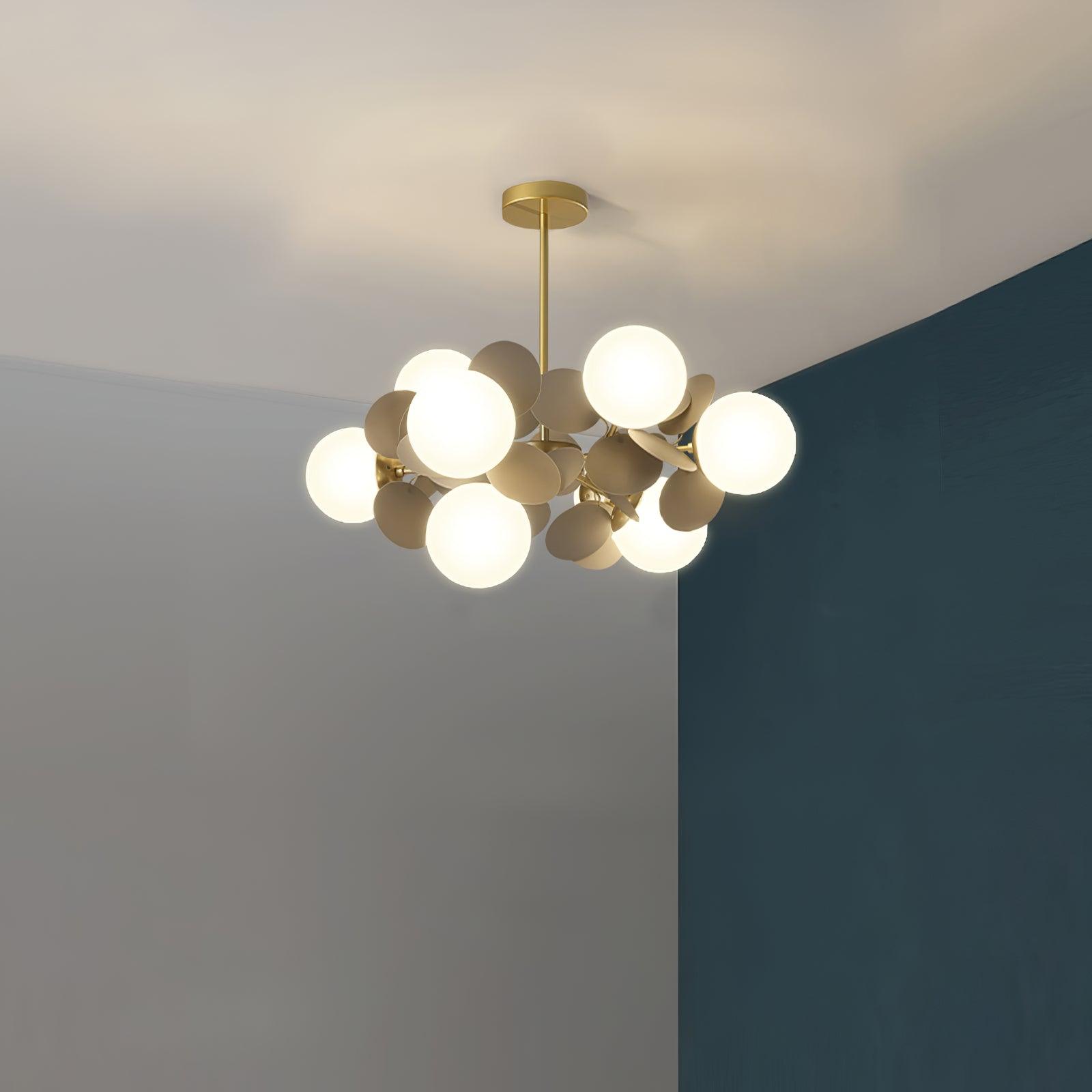 Lustra Chandelier Off White Tree Eight Open Shades - Letslighting