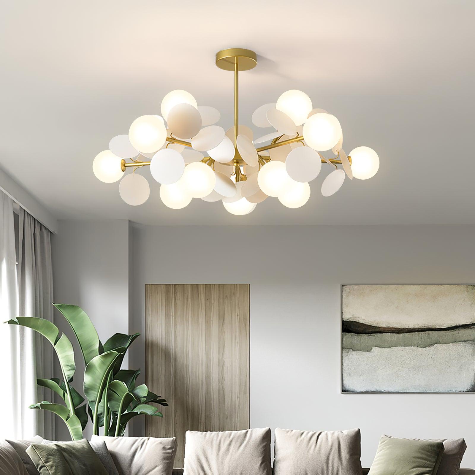 Lustra Chandelier Off White Tree Eight Open Shades - Letslighting
