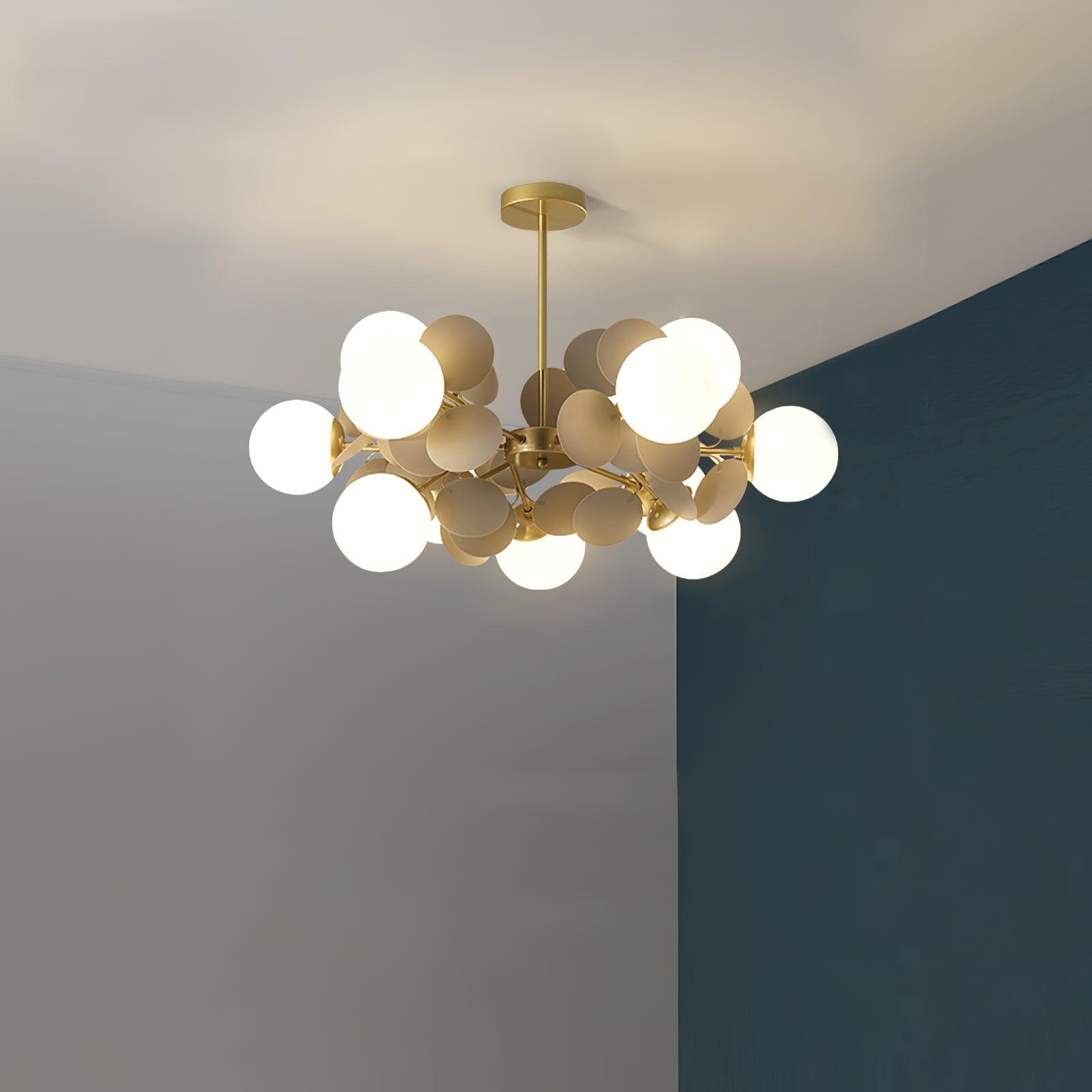 Lustra Chandelier Off White Tree Eight Open Shades - Letslighting