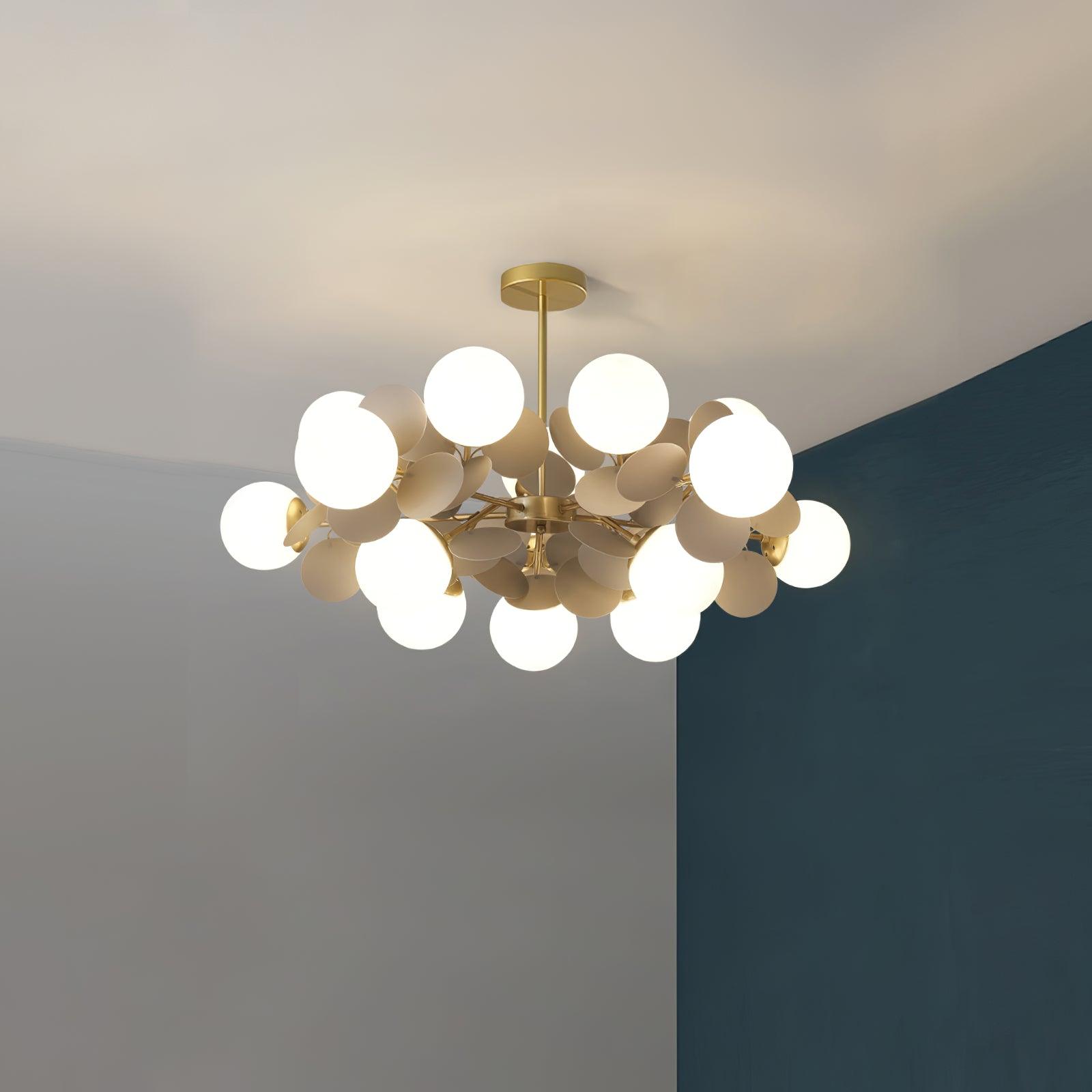Lustra Chandelier Off White Tree Eight Open Shades - Letslighting
