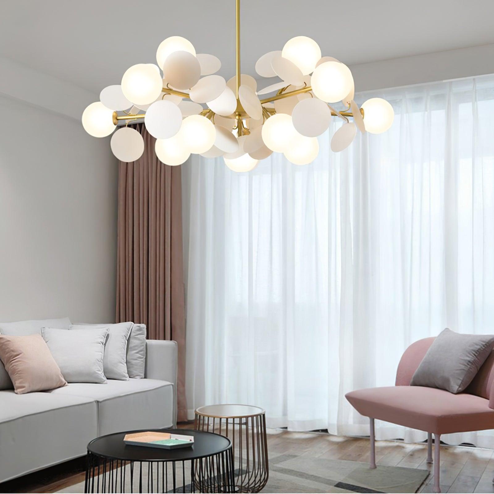 Lustra Chandelier Off White Tree Eight Open Shades - Letslighting