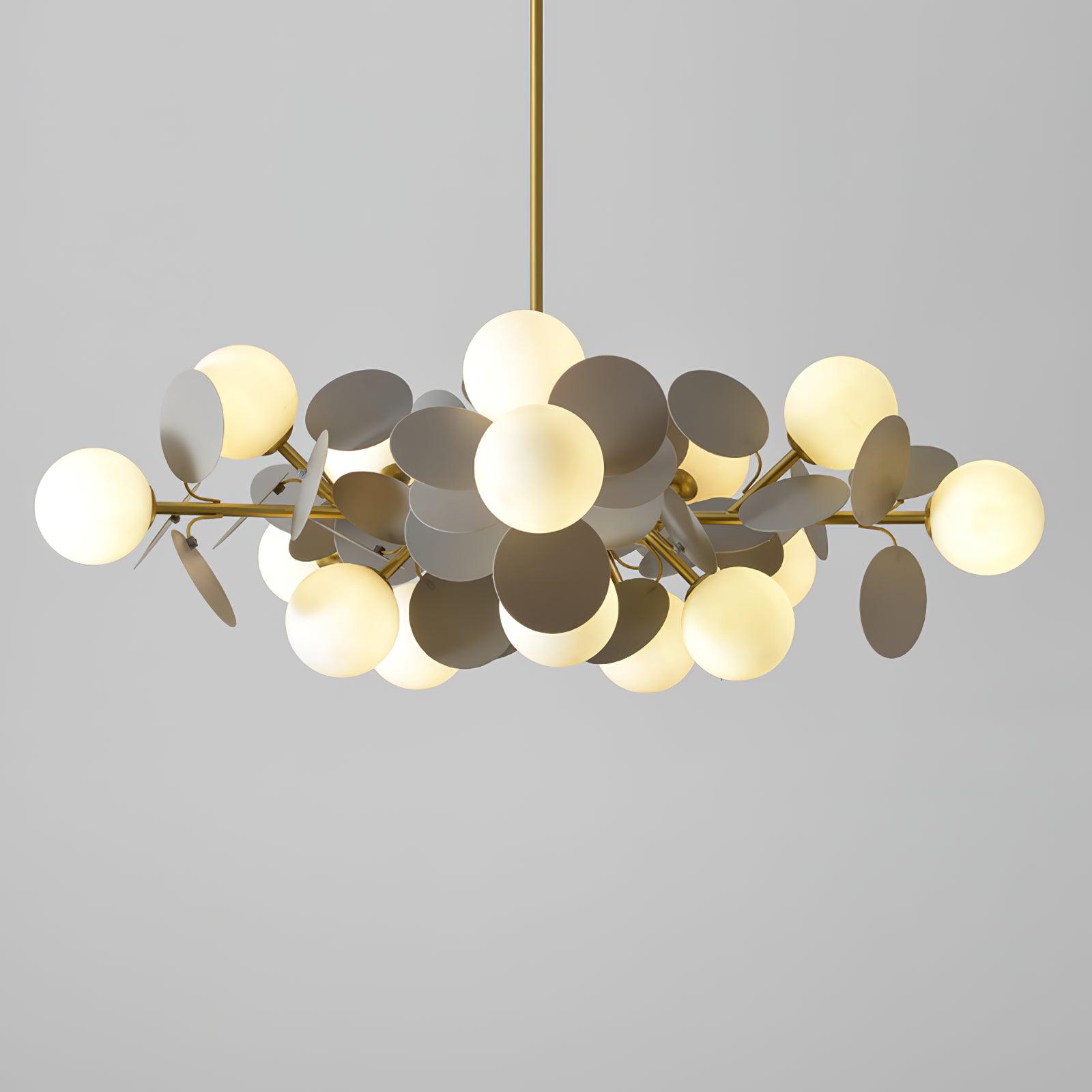 Lustra Chandelier Off White Tree Eight Open Shades - Letslighting